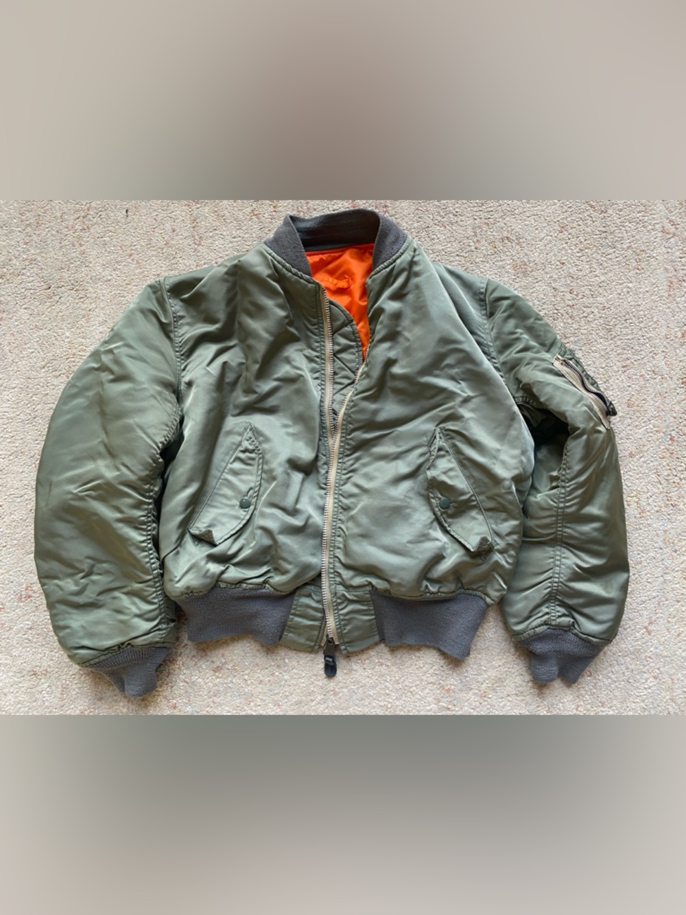 Vintage Alpha Industries Jacket MA-1 Flyers Intermediate Medium M 60s 70s USAF